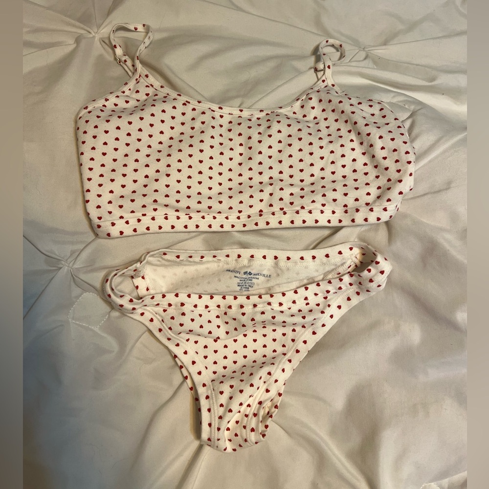 brandy melville heart under wear set RARE